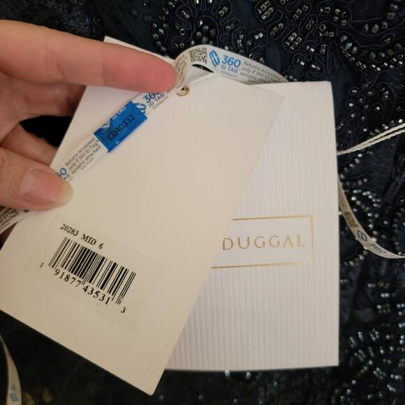 Mac Duggal 20283 Midnight Navy Long Sleeve Sequin Formal Maxi Gown Dress 6 - Picture 5 of 12